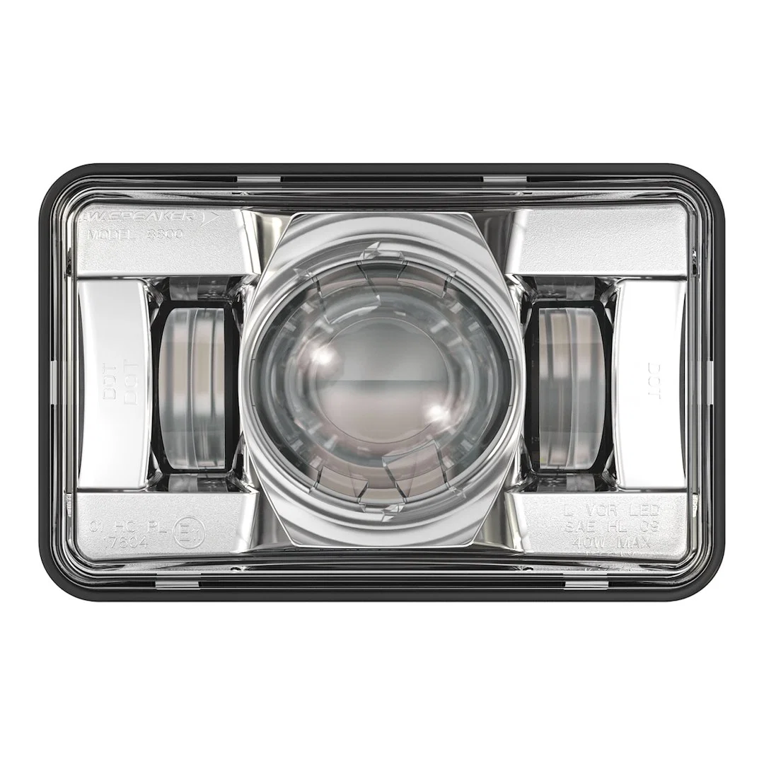0551381 – JW SPEAKER Headlight Assembly, LED Bulb High Beam Clear Bulb Clear Polycarbonate Lens Black Aluminum Housin...